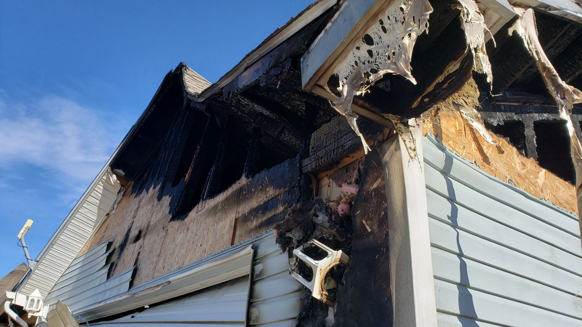 Home damaged by fire calls property claims for fire damage restoration and insurance claim.