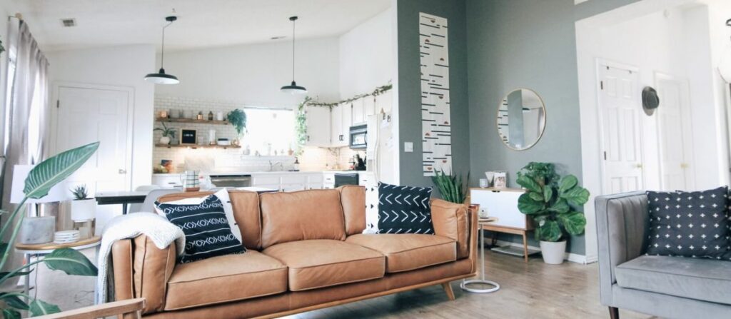 Bright residential interior shown in an article explaining how public adjusters help with property claims.